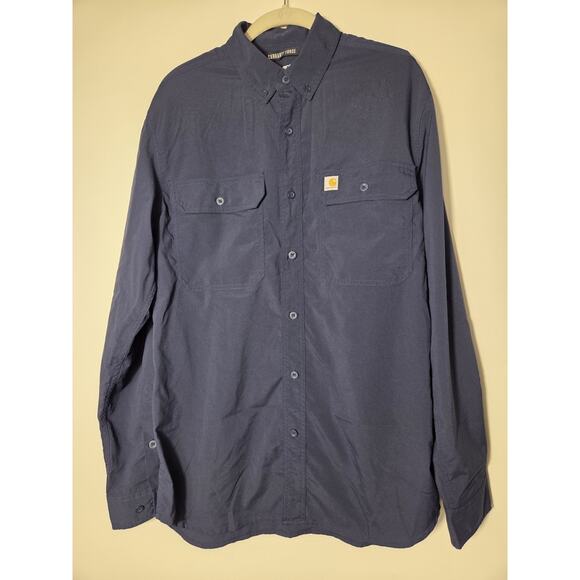 Carhartt Force® Relaxed Fit Lightweight Long Sleeve Shirt Gray Mens Size M - Picture 1 of 9